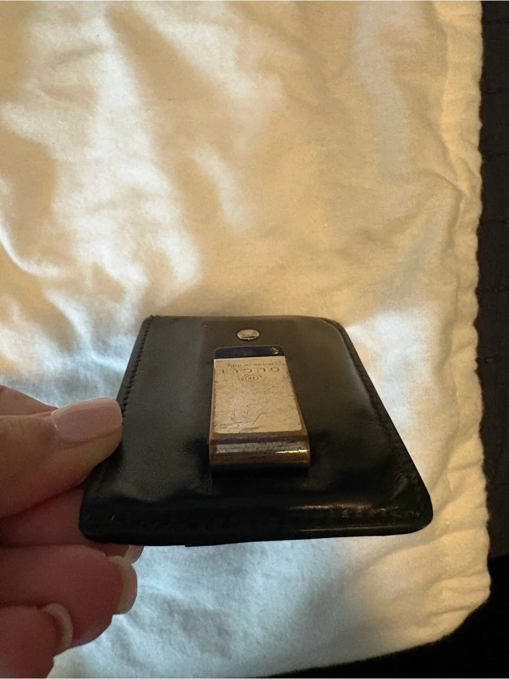 Gucci Black Embossed GG Leather Card Case